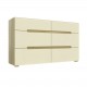 Fusion F Комод 6Ш 142х84 см Дуб скельної + слонова кістка Intarsio