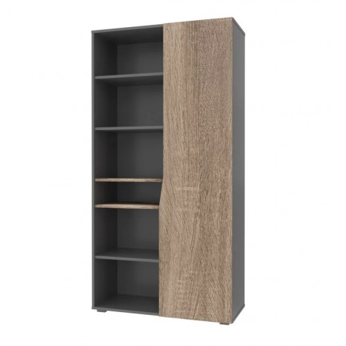 Шафа з відкритими полицями Connect A правий Дуб Сонома Трюфель + Антрацит Intarsio