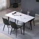 Стіл обідній SABA CERAMIC 130*70 білий глянець / чорний каркас Intarsio