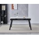 Стіл обідній розкладний OSLO CERAMIC 120(180)*80 білий мат/чорний каркас Intarsio