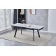Стіл обідній розкладний OSLO CERAMIC 120(180)*80 білий мат/чорний каркас Intarsio