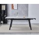 Стіл обідній розкладний OSLO CERAMIC 120(180)*80 білий мат/чорний каркас Intarsio