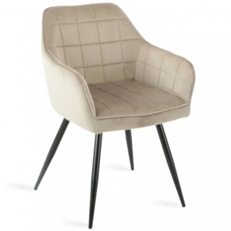 Cтілець DONNA чорний каркас/темний беж Intarsio