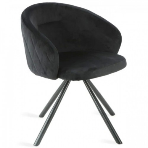Cтілець KELLY чорний каркас/чорний Intarsio