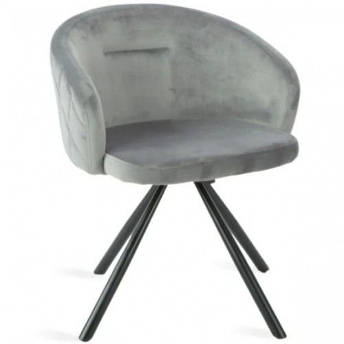 Cтілець KELLY чорний каркас/сірий Intarsio