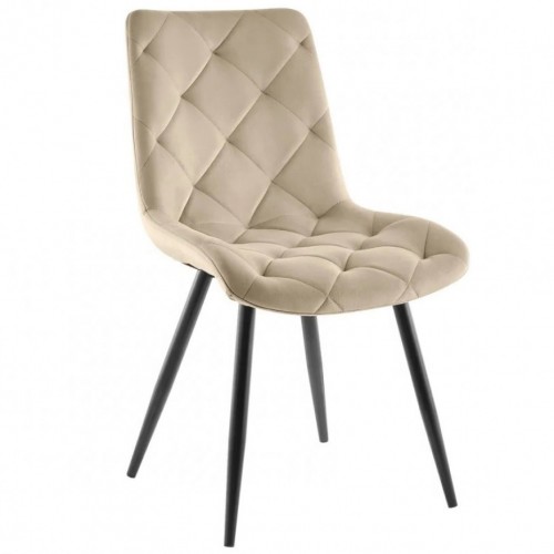 Cтілець SHELL чорний каркас/темний беж Intarsio