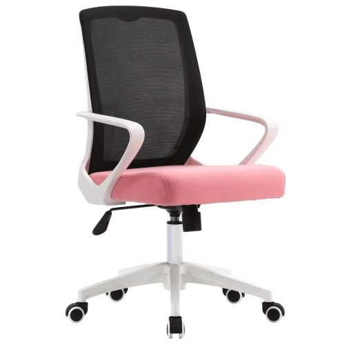 Комп'ютерне крісло DIXY чорне/рожеве/білий каркас Intarsio