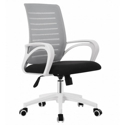 Комп'ютерне крісло POLO світло-сіре/чорне/білий каркас Intarsio