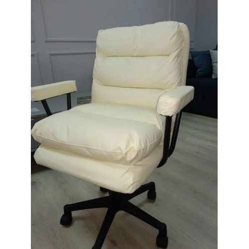 Крісло комп'ютерне поворотне DRACO крем/чорний каркас Intarsio