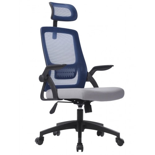 Комп'ютерне крісло CLAUS синє/сіре/чорний каркас Intarsio