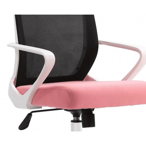 Комп'ютерне крісло DIXY чорне/рожеве/білий каркас Intarsio