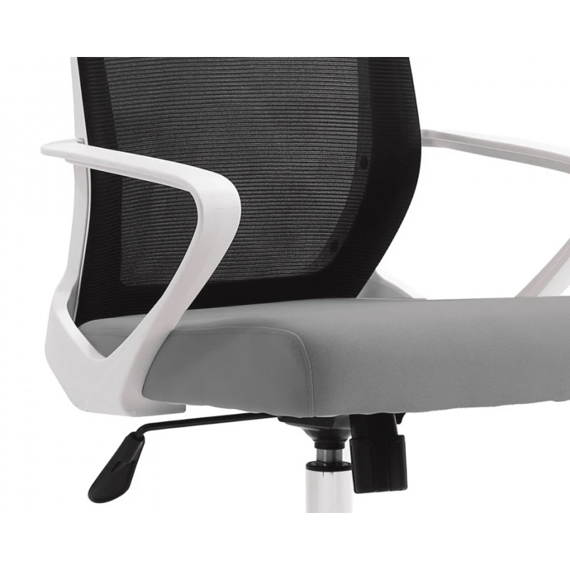 Комп'ютерне крісло DIXY чорне/сіре/білий каркас Intarsio