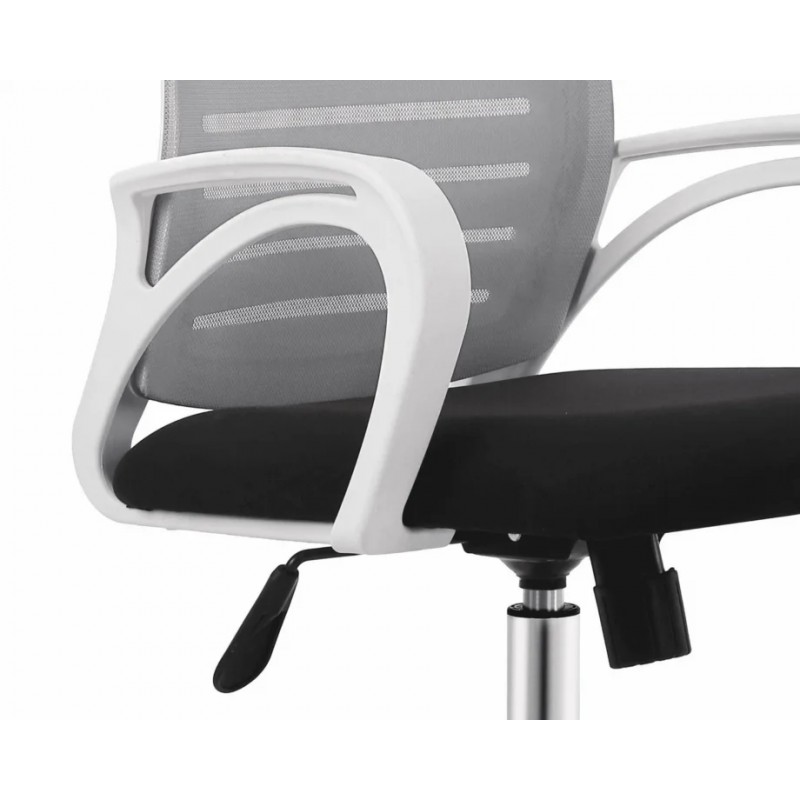 Комп'ютерне крісло POLO світло-сіре/чорне/білий каркас Intarsio