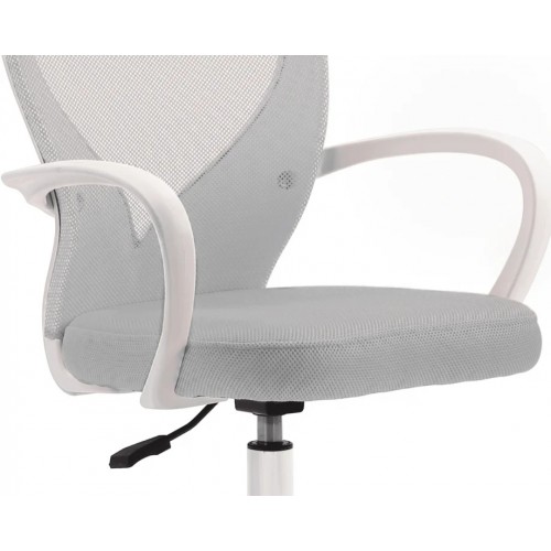 Комп'ютерне крісло STACEY світло-сіре/білий каркас Intarsio
