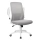 Крісло комп'ютерне ARIA сіре/білий каркас Intarsio