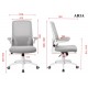 Крісло комп'ютерне ARIA сіре/білий каркас Intarsio
