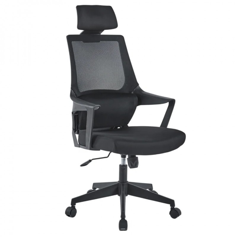 Крісло комп’ютерне ARON II Чорний / Чорний каркас Intarsio