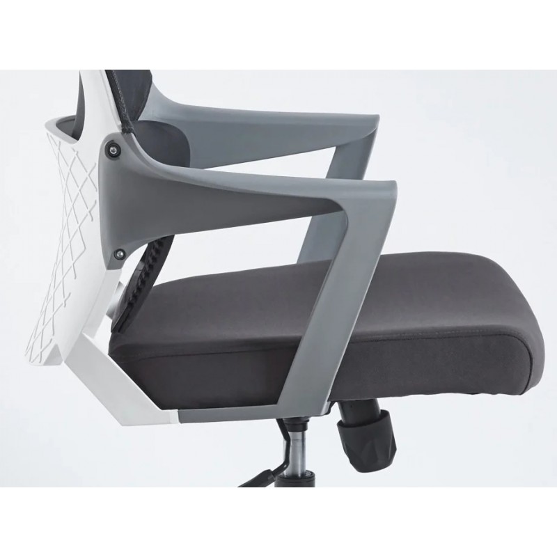Крісло комп’ютерне ARON II Сіре / Сірий і Білий каркас Intarsio