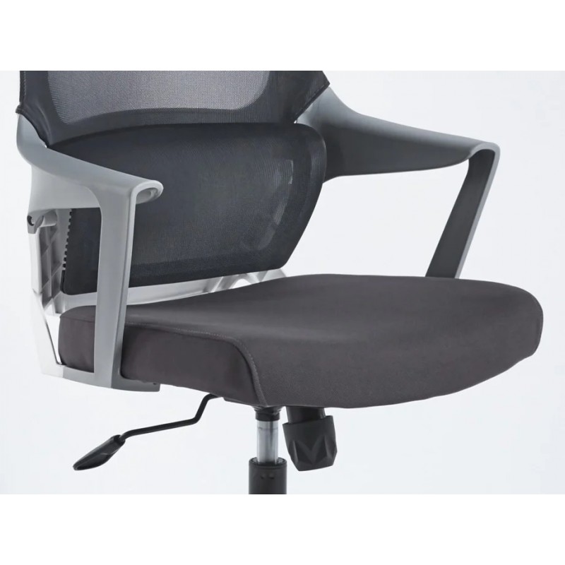 Крісло комп’ютерне ARON II Сіре / Сірий і Білий каркас Intarsio