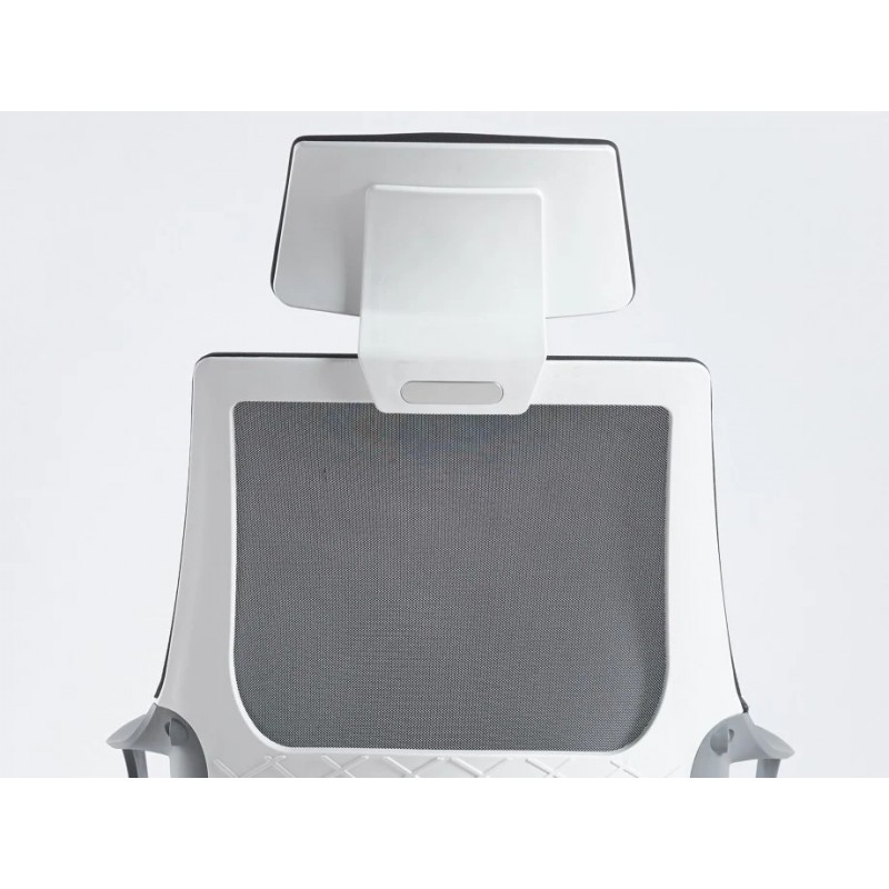 Крісло комп’ютерне ARON II Сіре / Сірий і Білий каркас Intarsio