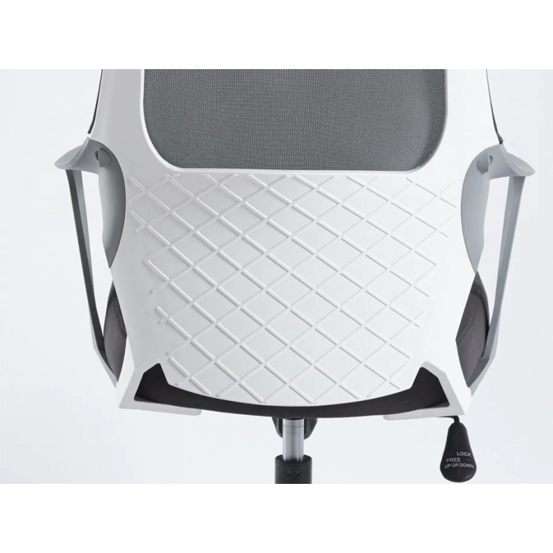 Крісло комп’ютерне ARON II Сіре / Сірий і Білий каркас Intarsio