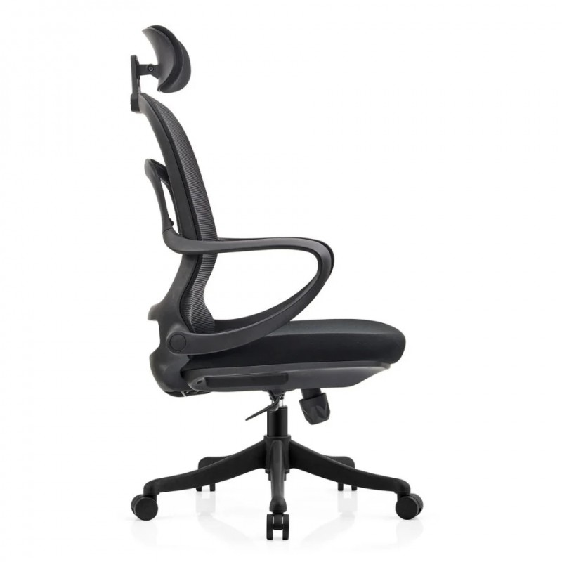 Крісло комп'ютерне COLE чорне/чорний каркас Intarsio