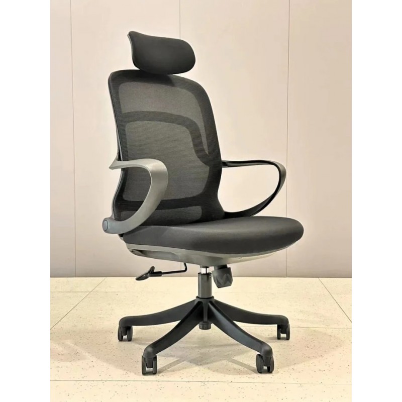 Крісло комп'ютерне COLE чорне/чорний каркас Intarsio