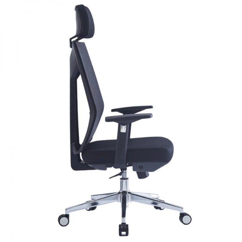 Крісло комп’ютерне ICAR Чорне / Хром Intarsio