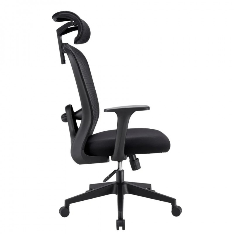 Крісло комп'ютерне JACOB чорна тканина/чорний каркас Intarsio