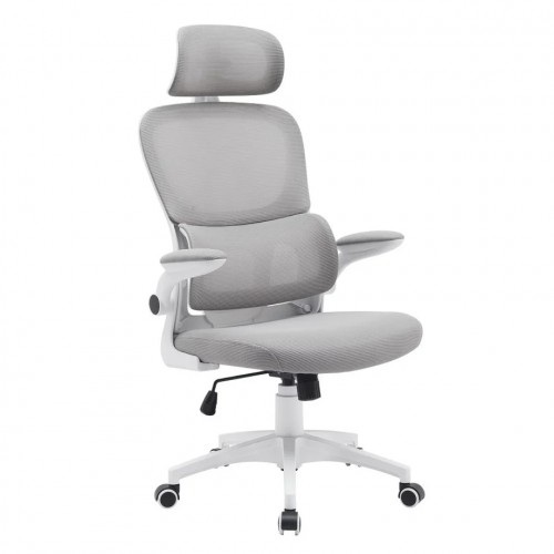 Крісло комп'ютерне OWEN сіре/білий каркас Intarsio