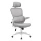 Крісло комп'ютерне OWEN сіре/білий каркас Intarsio