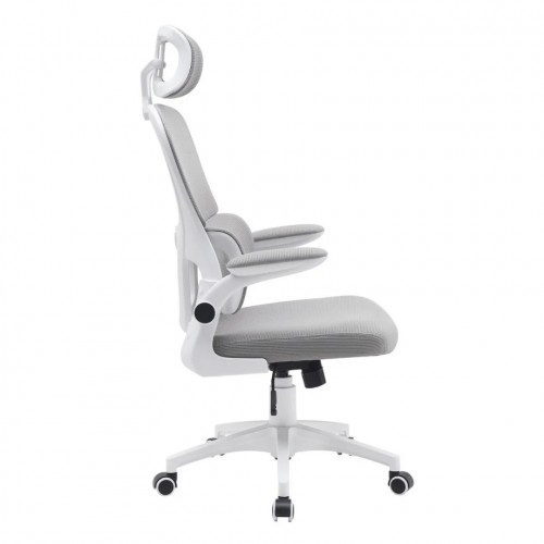 Крісло комп'ютерне OWEN сіре/білий каркас Intarsio