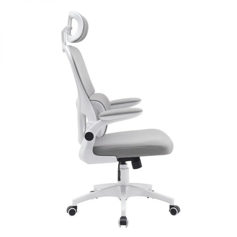 Крісло комп'ютерне OWEN сіре/білий каркас Intarsio