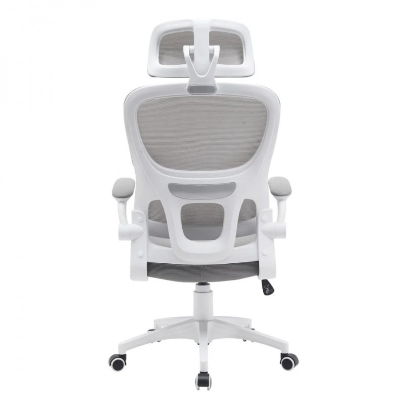 Крісло комп'ютерне OWEN сіре/білий каркас Intarsio