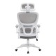 Крісло комп'ютерне OWEN сіре/білий каркас Intarsio