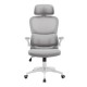 Крісло комп'ютерне OWEN сіре/білий каркас Intarsio