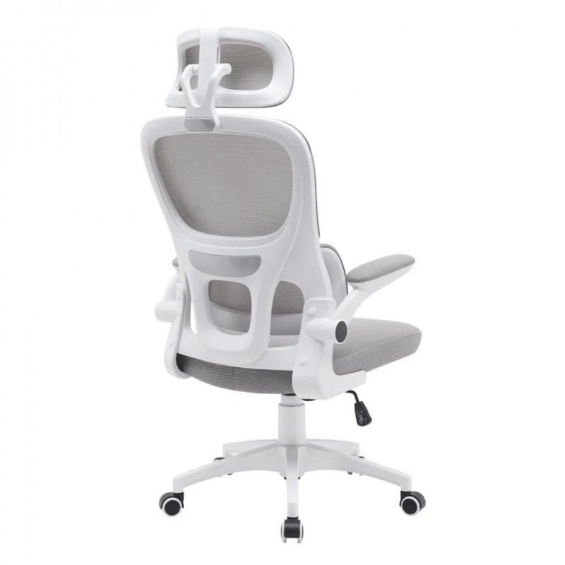 Крісло комп'ютерне OWEN сіре/білий каркас Intarsio