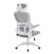 Крісло комп'ютерне OWEN сіре/білий каркас Intarsio