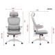 Крісло комп'ютерне OWEN сіре/білий каркас Intarsio