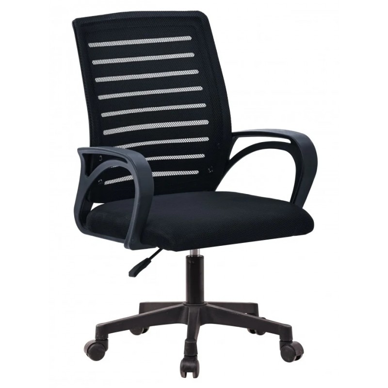 Крісло комп'ютерне POLO Чорне / Чорний каркас   Intarsio