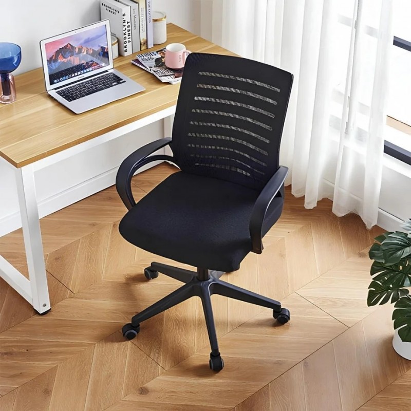 Крісло комп'ютерне POLO Чорне / Чорний каркас   Intarsio