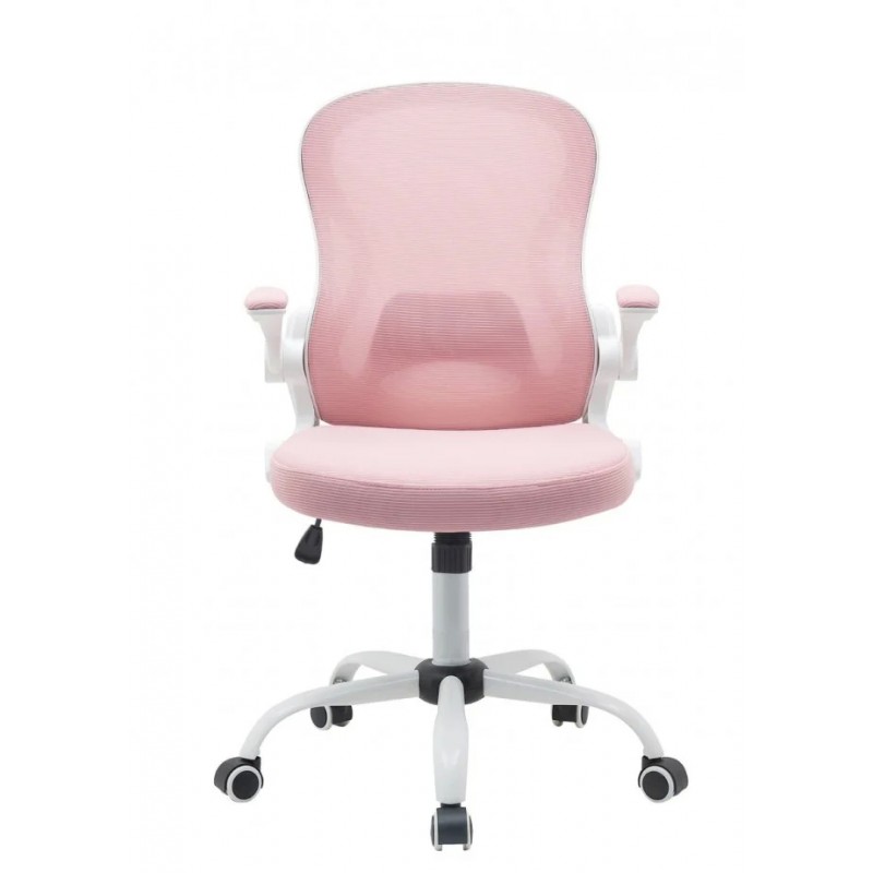Крісло компютерне поворотне CANDY рожеве/білий каркас Intarsio