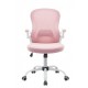 Крісло компютерне поворотне CANDY рожеве/білий каркас Intarsio