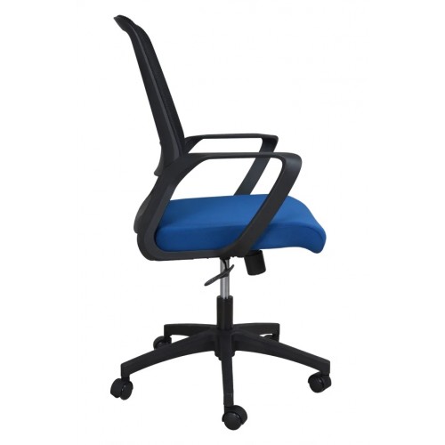 Крісло комп'ютерне поворотне IRON чорне/синє/чорний каркас Intarsio