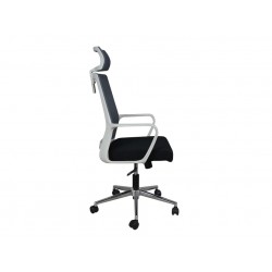 Крісло комп'ютерне поворотне WIND сіре/чорне/білий каркас Intarsio