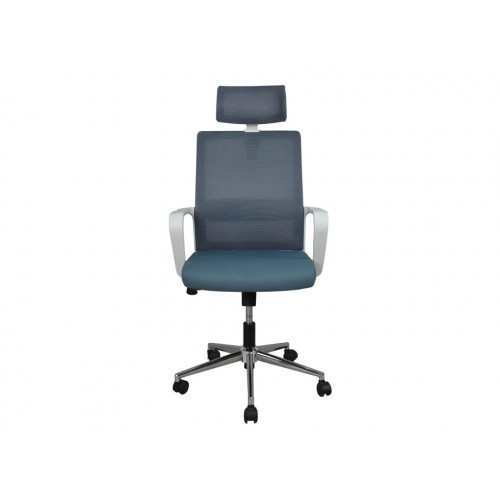 Крісло комп'ютерне поворотне WIND сіре/сіре/білий каркас Intarsio