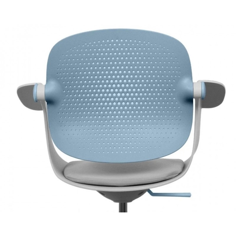 Крісло офісне ARLEN світло-бірюзове/сіра тканина/сірий каркас Intarsio