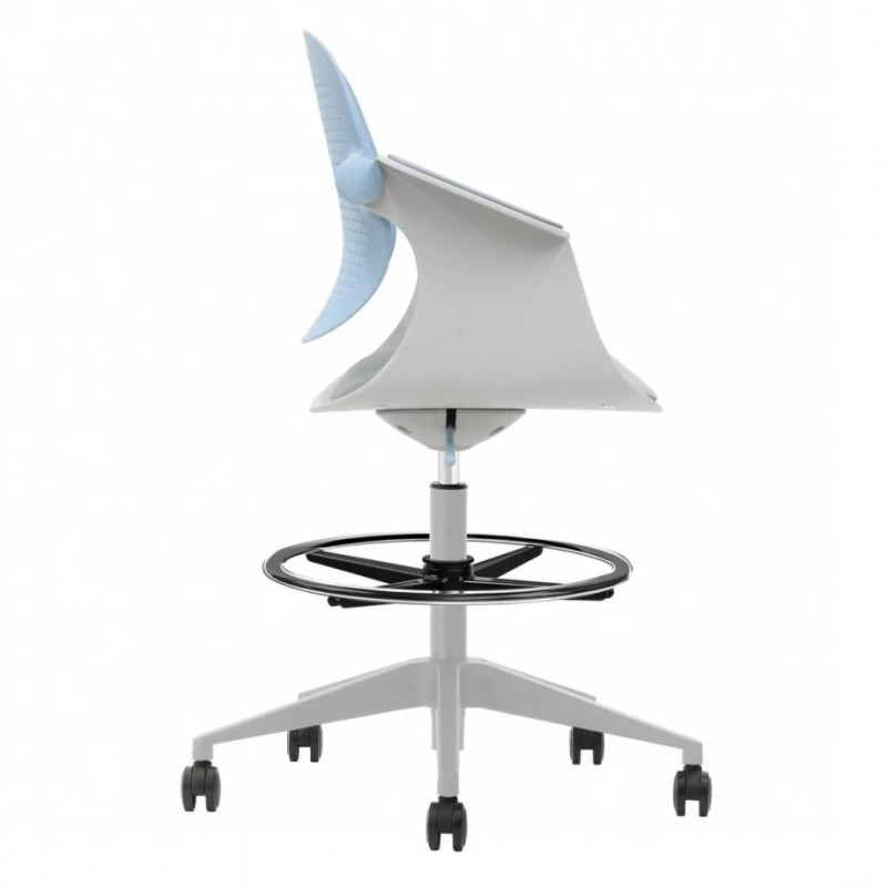 Крісло офісне ARLEN світло-бірюзове/сіра тканина/сірий каркас Intarsio