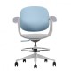 Крісло офісне ARLEN світло-бірюзове/сіра тканина/сірий каркас Intarsio