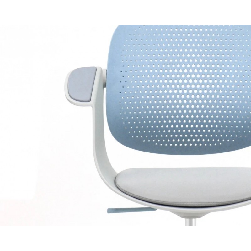 Крісло офісне ARLEN світло-бірюзове/сіра тканина/сірий каркас Intarsio